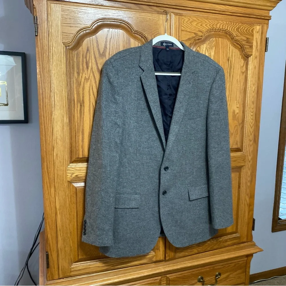 J. Crew Ludlow Jacket Yorkshire Tweed Two‎ Button Sport Coat Grey Men’s Sz 44L